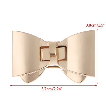 Bowknot Clasp Turn Locks Twist Lock DIY Leather Handbag Bag Hardware