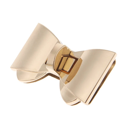 Bowknot Clasp Turn Locks Twist Lock DIY Leather Handbag Bag Hardware