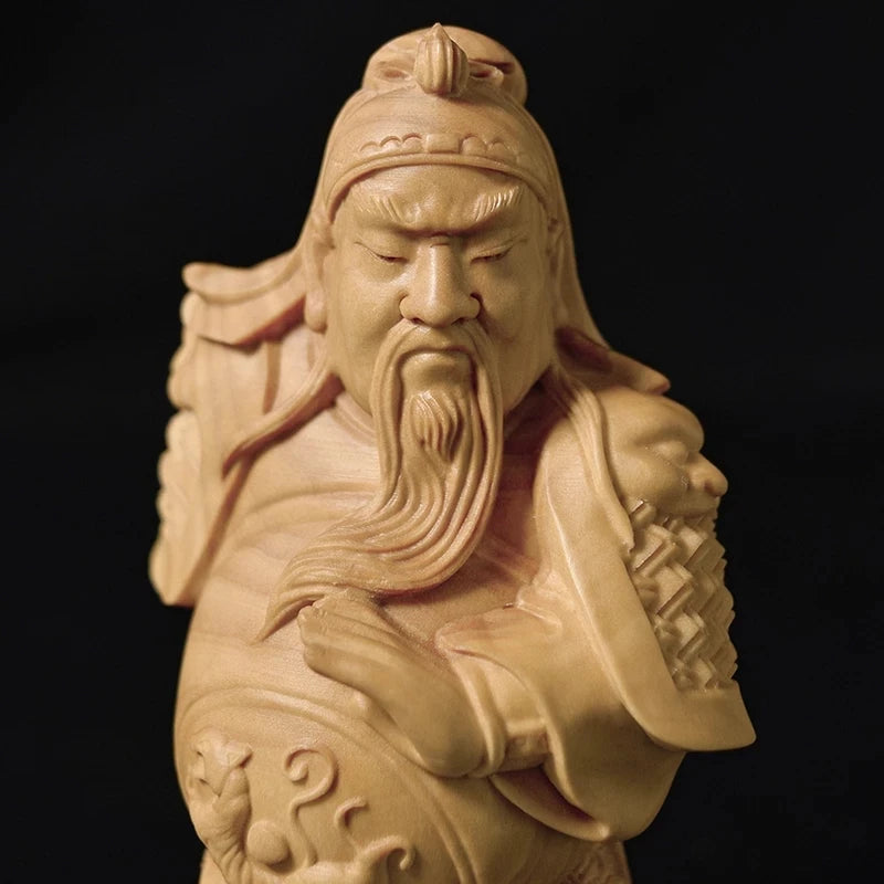 Boxwood 10cm Three Kingdoms Three Brothers Sculpture Figure Chinese Liubei Guanyu Zhangfei Solid Wood Statue Loyalty Home Decor