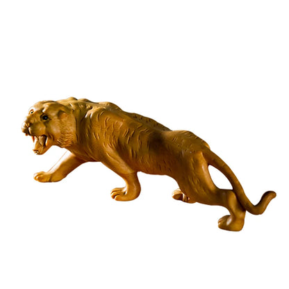 Boxwood 13cm 17cm Tiger Sculpture Wood Carving Beast Lucky Animal Home Decor