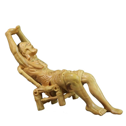 Boxwood 14cm Elder Lohan Sculpture Solid Wood Statue Zen Feng Shui Buddha Statue Feng Shui Home Decor