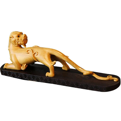 Boxwood 14cm Pixiu God Beast Sculpture Pixiu Animal Sculpture Lucky Home Crafts Feng Shui Home Decor