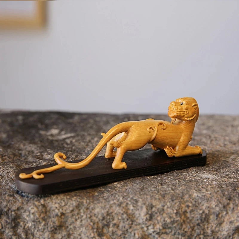 Boxwood 14cm Pixiu God Beast Sculpture Pixiu Animal Sculpture Lucky Home Crafts Feng Shui Home Decor