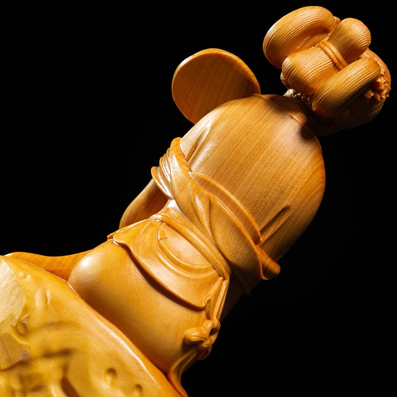 Boxwood 15cm Beauty Sculpture The Dream of The Red Chamber Baochai Wood Statue Home Decor