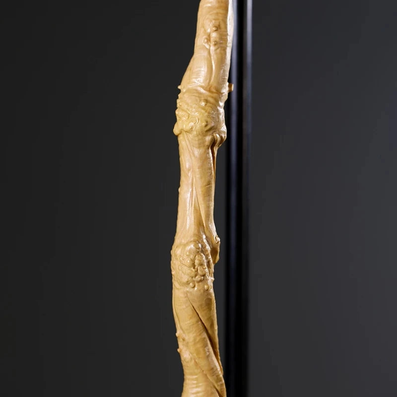 Boxwood 35cm Birds Penholder Sculpture Wood Calligraphy Brush Shelf Lucky Animal Statue Home Decor