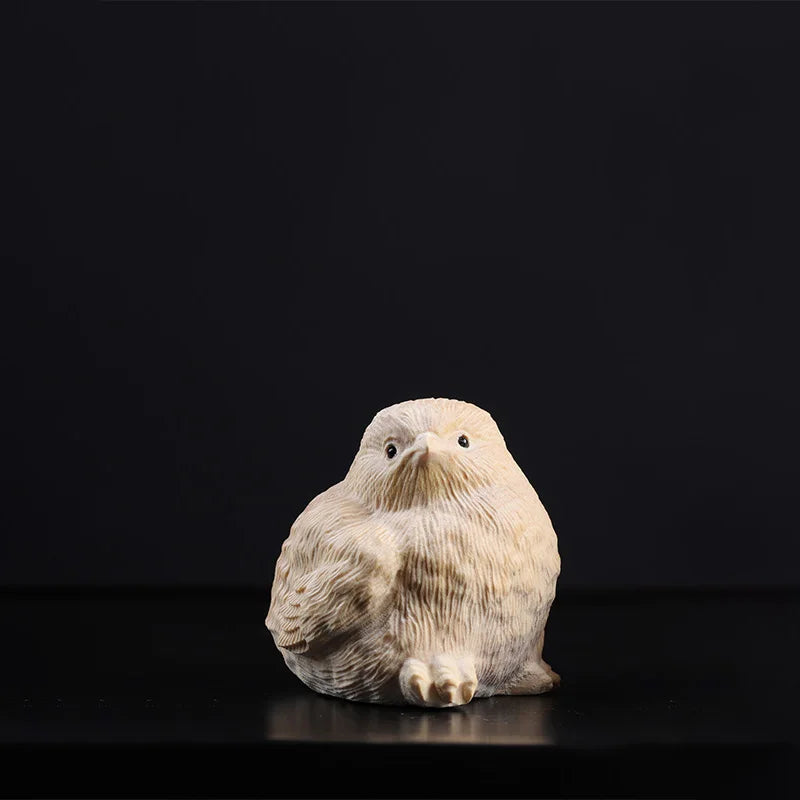 Boxwood 4.5cm Chick Sculpture Cute Chickens Wood Statue Lucky Home Decor