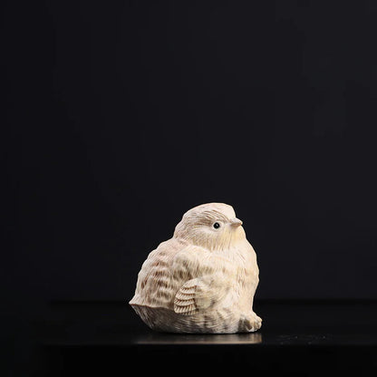 Boxwood 4.5cm Chick Sculpture Cute Chickens Wood Statue Lucky Home Decor