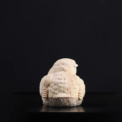 Boxwood 4.5cm Chick Sculpture Cute Chickens Wood Statue Lucky Home Decor