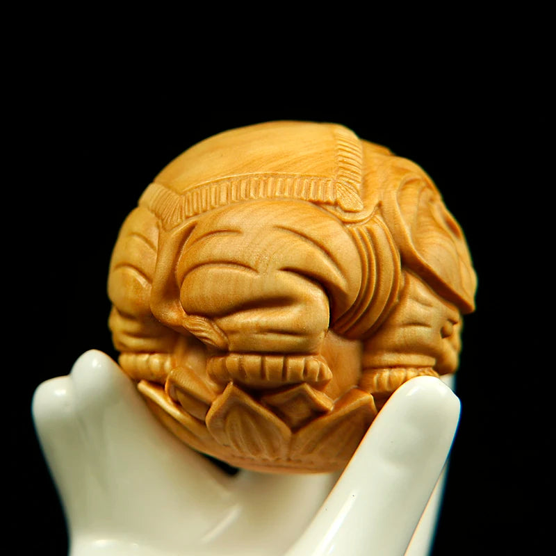 Boxwood 45mm Natural Solid Wood Balls Elephant Statue Animal Sculpture Collection Living Room Decoration  Home Decor