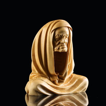 Boxwood 5cm 7cm Dharma Sculpture Wood Sitting Zen Buddha Statue Feng Shui Home Decor