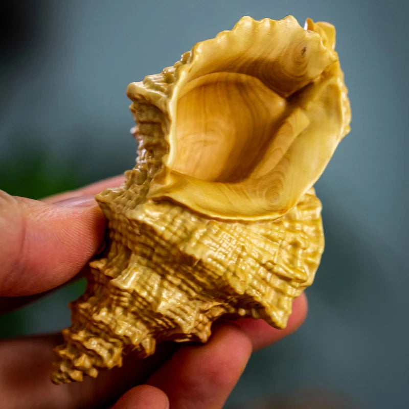 Boxwood 5cm Wood Sculpture conch Home Decor Feng Shui Office Decoration Real Wood Car Hanging Collection