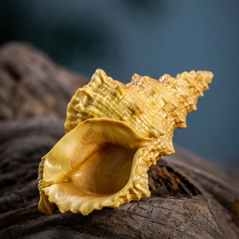 Boxwood 5cm Wood Sculpture conch Home Decor Feng Shui Office Decoration Real Wood Car Hanging Collection