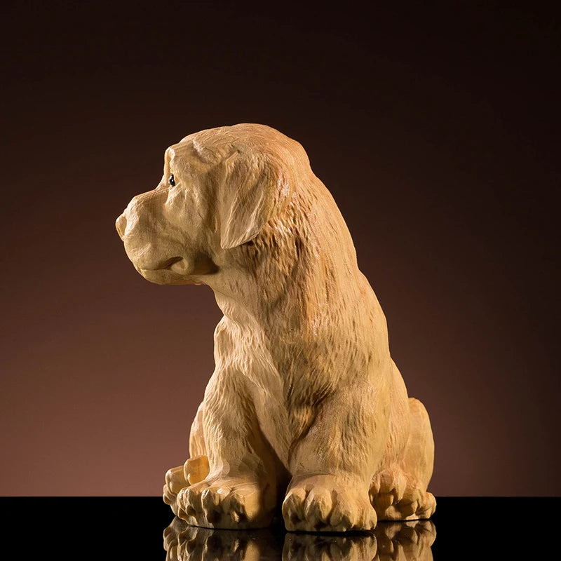 Boxwood 6 8 10 Cm Dog Sculpture Wood Animal Chinese Dog Statue Lucky Zodiac Home Decor