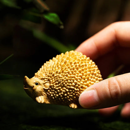 Boxwood 6cm 7cm Hedgehog Sculpture Wood Lucky Animals Statue Feng Shui Toys Home Decor