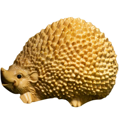 Boxwood 6cm 7cm Hedgehog Sculpture Wood Lucky Animals Statue Feng Shui Toys Home Decor