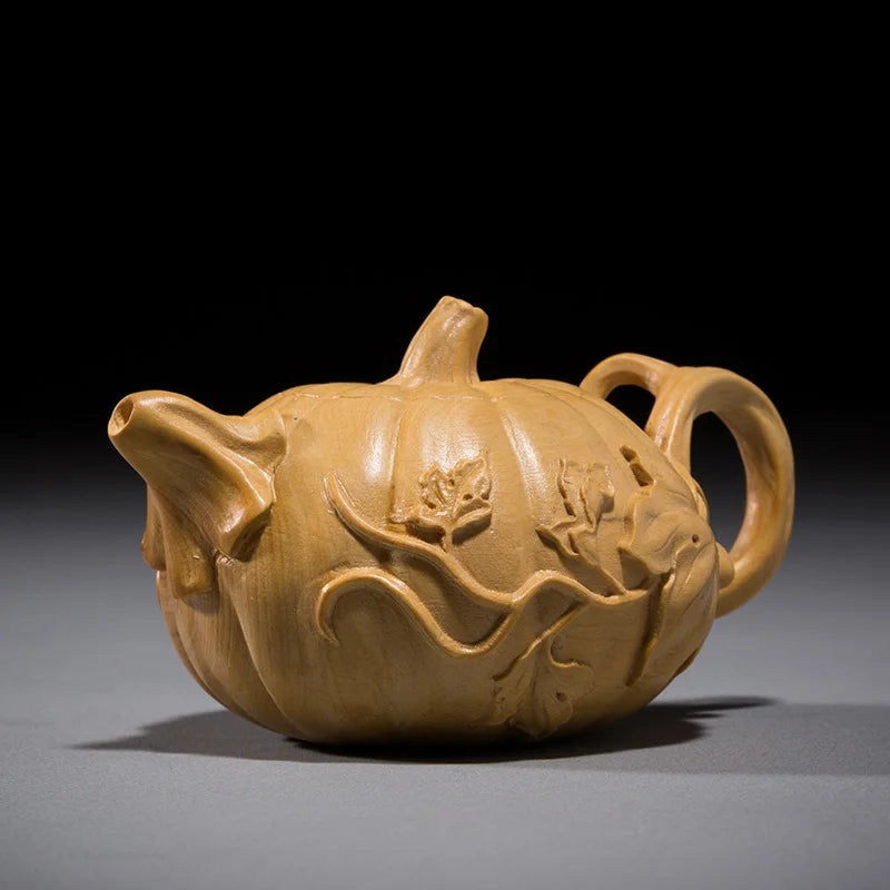 Boxwood 6cm 8cm Pumpkin Teapot Sculpture Lucky Collection Plant Statue Desktop Decoration Home Decor