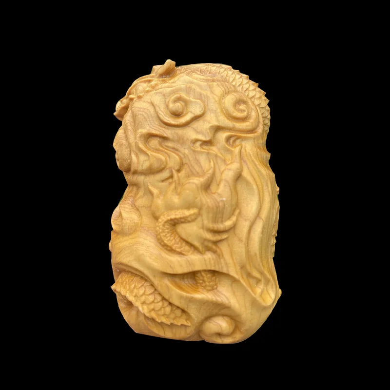 Boxwood 6cm Guan Gong Avatar Bag Pendant Real Wood Traditional Chinese Sculpture Historical Figure Statue Collection