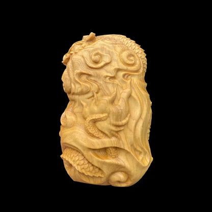 Boxwood 6cm Guan Gong Avatar Bag Pendant Real Wood Traditional Chinese Sculpture Historical Figure Statue Collection