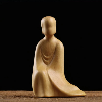 Boxwood 7cm 10cm Buddha Sculpture Wood Carving Zen Buddha Statue Collection Home Decor