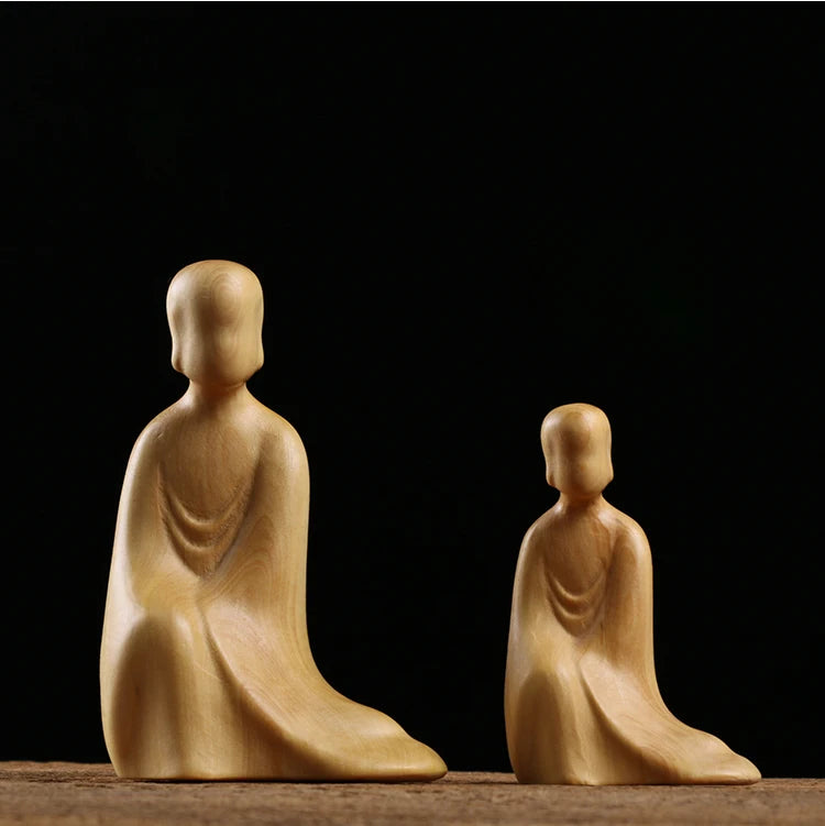 Boxwood 7cm 10cm Buddha Sculpture Wood Carving Zen Buddha Statue Collection Home Decor