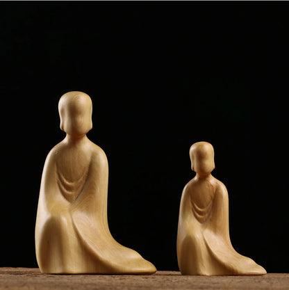 Boxwood 7cm 10cm Buddha Sculpture Wood Carving Zen Buddha Statue Collection Home Decor
