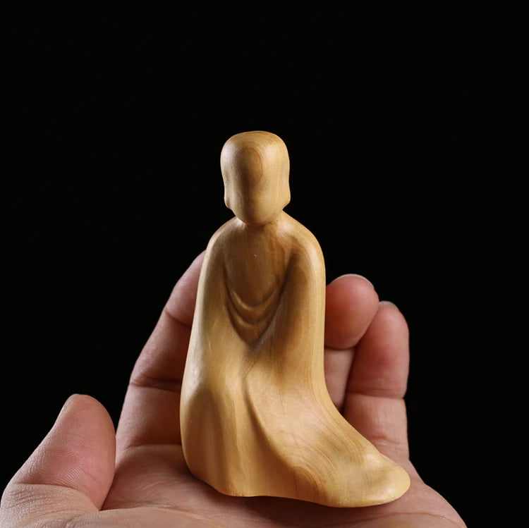 Boxwood 7cm 10cm Buddha Sculpture Wood Carving Zen Buddha Statue Collection Home Decor