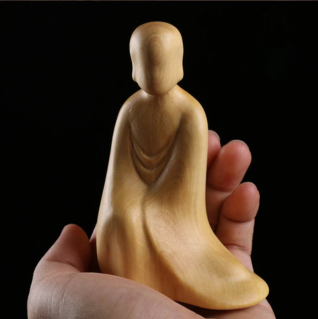 Boxwood 7cm 10cm Buddha Sculpture Wood Carving Zen Buddha Statue Collection Home Decor