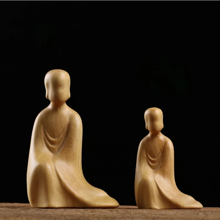 Boxwood 7cm 10cm Buddha Sculpture Wood Carving Zen Buddha Statue Collection Home Decor