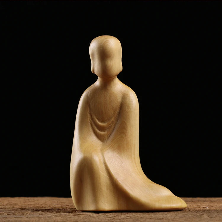 Boxwood 7cm 10cm Buddha Sculpture Wood Carving Zen Buddha Statue Collection Home Decor