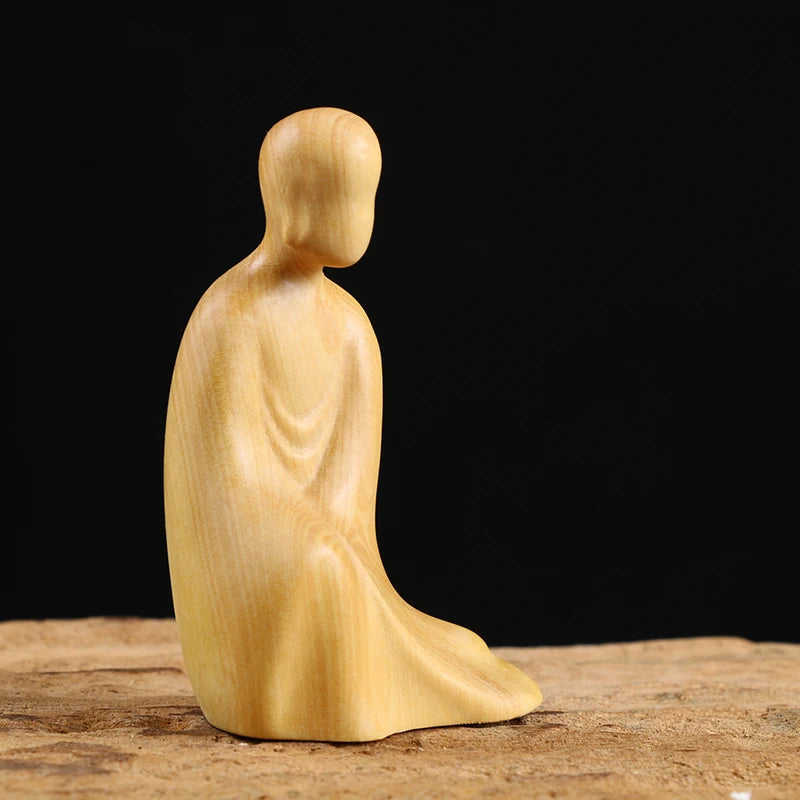 Boxwood 7cm 10cm Buddha Sculpture Wood Carving Zen Buddha Statue Collection Home Decor