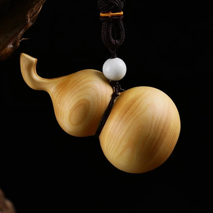 Boxwood 7cm Calabash Gourd Craft Decor Jewelry Gift Accessories Pendant Chinese Natural Wooden Home Decore