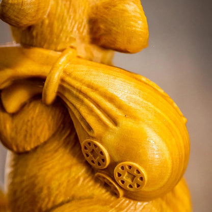 Boxwood 7cm Chinese traditional mascot Chinese zodiac lucky rat Chinese handicrafts small ornaments
