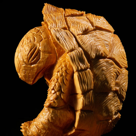 Boxwood 8cm 12cm Turtle Sculpture Wood Animal Statue Meditation Tortoise Lucky Home Decoration