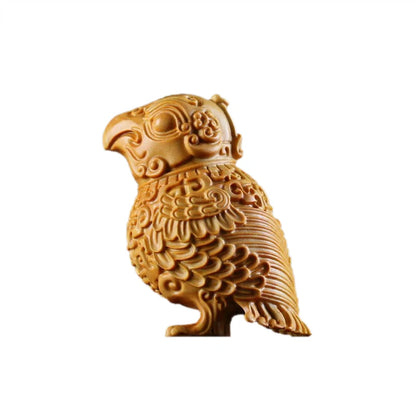 Boxwood 9cm Bird Sculpture Solid Wood Animal Statue Living Room Peaceful Animals Decoration Home Decor