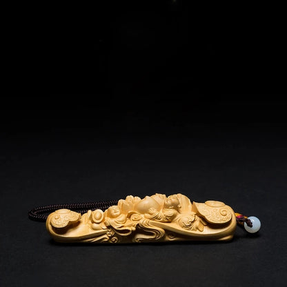 Boxwood Carving Arts and Crafts Decoration, Exquisite Home Furnishing, Gift Holes Handmade Art