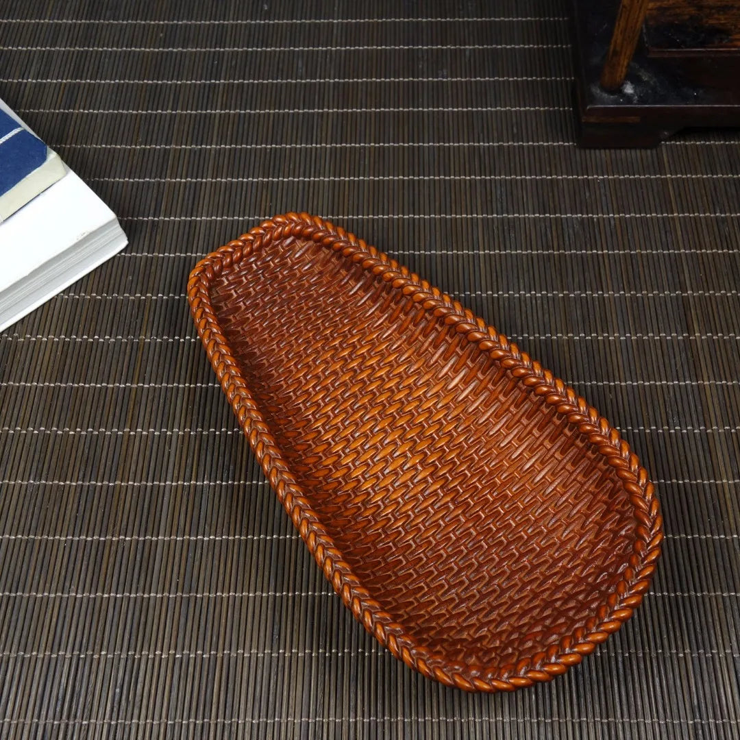 Boxwood Carving Dustpan Tea Shovel Chinese Kung Fu Tea