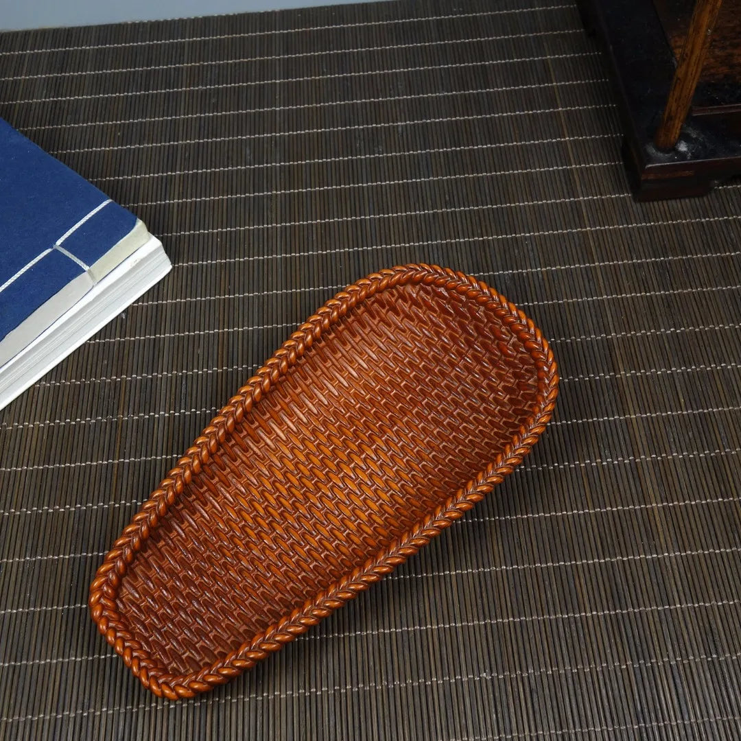 Boxwood Carving Dustpan Tea Shovel Chinese Kung Fu Tea