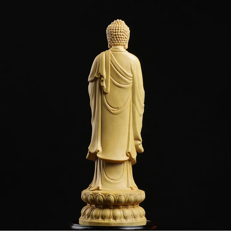 Boxwood Carving Feng Shui  Real Wood Decoration Buddha Sculpture Buda Statue Home Decor