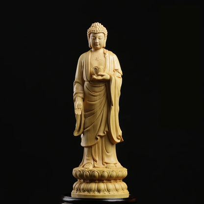Boxwood Carving Feng Shui  Real Wood Decoration Buddha Sculpture Buda Statue Home Decor
