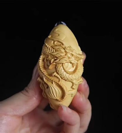 Boxwood Carving Hand Pendant Loulan Girl Character Carry Pendant Solid Wood Pendant Decor