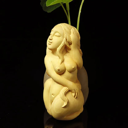 Boxwood Carving Hand Pieces Carving Crafts Massage Playing Characters Beauty