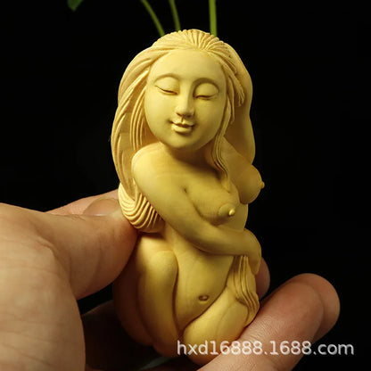 Boxwood Carving Hand Pieces Carving Crafts Massage Playing Characters Beauty