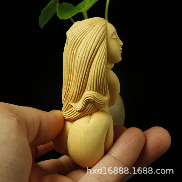 Boxwood Carving Hand Pieces Carving Crafts Massage Playing Characters Beauty