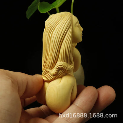 Boxwood Carving Hand Pieces Carving Crafts Massage Playing Characters Beauty