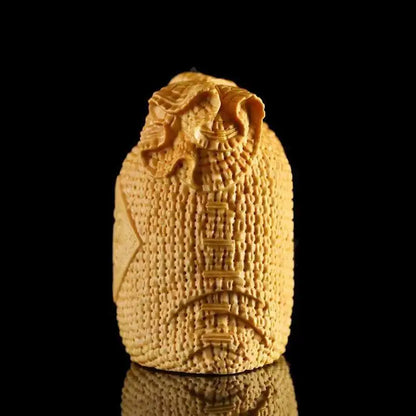 Boxwood Cliff Cypress Wood High Quality Fukubukuro Purse Pendant Carved Amass Fortunes Sculpture Modern Art Home Accessories