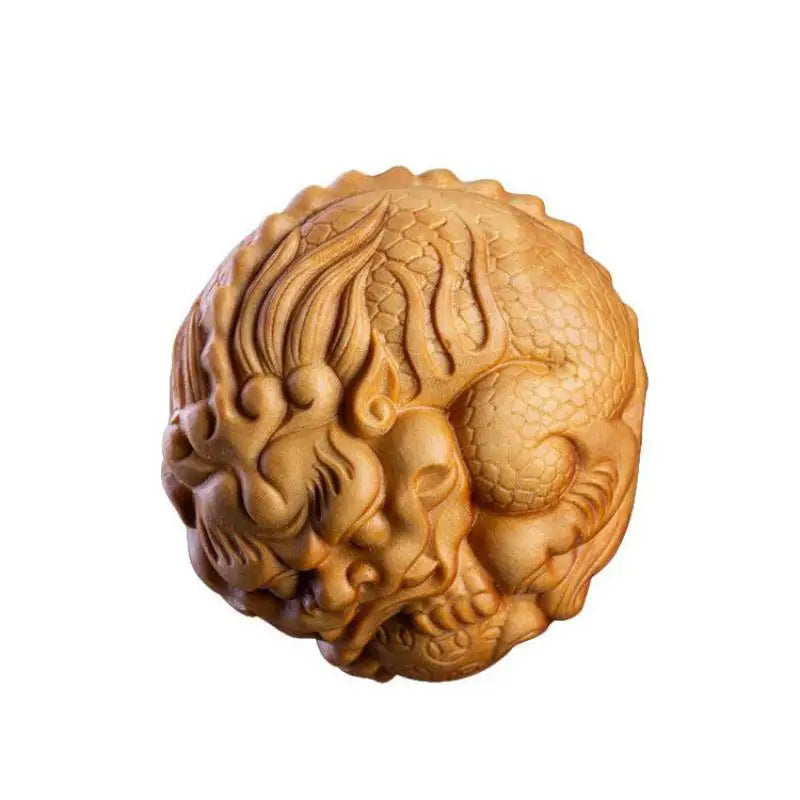 Boxwood Pixiu Handle Pieces for Men's Play with All You Need, Solid Wood, Wenwan Pan Crafts, Small Ornaments, Wood Statues Sculp