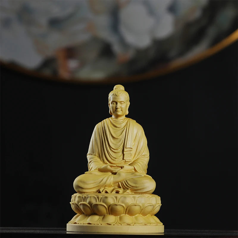 Boxwood Real Wood Wood Statue Home Décor Figure Statue Collection Rich Myth Feng Shui Wood Sculpture Office Decoration God Zen