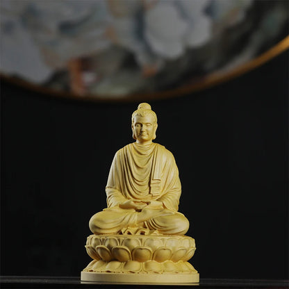 Boxwood Real Wood Wood Statue Home Décor Figure Statue Collection Rich Myth Feng Shui Wood Sculpture Office Decoration God Zen
