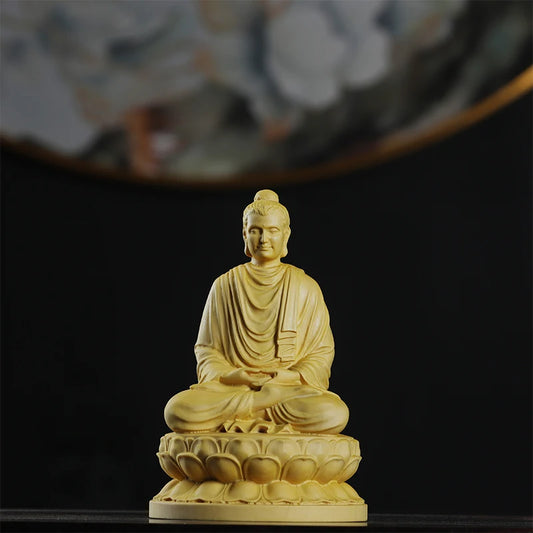 Boxwood Real Wood Wood Statue Home Décor Figure Statue Collection Rich Myth Feng Shui Wood Sculpture Office Decoration God Zen