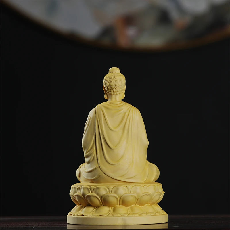 Boxwood Real Wood Wood Statue Home Décor Figure Statue Collection Rich Myth Feng Shui Wood Sculpture Office Decoration God Zen